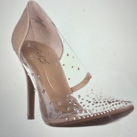 Thalia Sodi Grazella Pointed Toe Slip On Classic Heels, Nude Clear size 10M - Picture 1 of 9